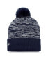 Фото #2 товара Men's Navy Winnipeg Jets Defender Cuffed Knit Hat with Pom