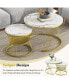 Фото #8 товара Golden framed marble nesting coffee tables, set of 2