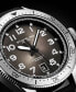 ფოტო #3 პროდუქტის Men's Black Genuine Leather Strap with White Contrast Stitching Watch 42mm