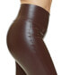Фото #3 товара Women's Cropped Flared Faux-Leather Leggings