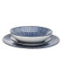 Blue 12 Piece Dinnerware Set, Service for 4