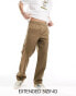 Фото #1 товара ASOS DESIGN relaxed pull on linen trouser in washed khaki