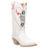 Dingo Queen A Hearts Round Toe Cowboy Womens White Casual Boots DI174-100 7.5 - фото #2