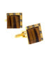 Фото #1 товара Jewelry 14K Gold Plated Tiger's Eye Square Cufflinks