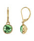 ფოტო #1 პროდუქტის 14K Gold-Dipped Period Green Faceted Drop Earrings