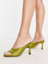 Only patent heeled mule sandal in lime