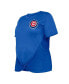 Фото #3 товара Women's Royal Chicago Cubs Plus Size Two-Hit Front Knot T-shirt