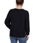 ფოტო #2 პროდუქტის Petite Long Sleeve Knit Top with Sequin Hem