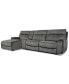 Фото #1 товара Hutchenson 4-Pc. Fabric Chaise Sectional with 2 Power Recliners, Power Headrests and Console