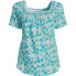 Women's Short Sleeve Light Weight Smocked Square Neck Top