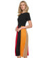 Women's Colorblocked Pleated Midi Dress