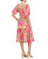 Women's Floral-Print Puff-Sleeve Midi Dress