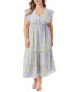 ფოტო #1 პროდუქტის Trendy Plus Size Kariana Flutter-Sleeve Dress