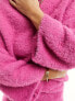 Фото #3 товара Only Petite oversized wide sleeve fluffy jumper co-ord in pink