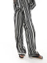 Фото #5 товара ONLY Petite wide leg trouser co-ord in black and white stripe