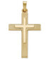 ფოტო #1 პროდუქტის Two Tone Cross Charm Pendant in 14k Yellow and White Gold