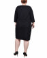 Фото #2 товара Plus Size Textured 3/4 Sleeve Two Piece Dress Set