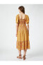 Фото #4 товара Платье женское Koton с эффектом баллона и этническим принтом.