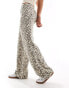 ASOS DESIGN soft wide leg trouser co-ord in leopard print