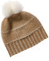 Фото #1 товара Forte Cashmere Pompom Cashmere Hat Women's Brown