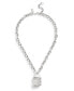 Clear Resin Signature Quilted Lucite Padlock Pendant Necklace