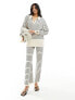 Pretty Lavish striped oversized jumper co-ord in cream and navy Cream & Navy, XS - фото #5