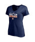 ფოტო #3 პროდუქტის Women's Navy Houston Astros 2021 Postseason Locker Room Plus Size V-Neck T-shirt