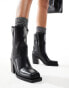 Фото #4 товара Public Desire Loki sqaure toe heeled ankle boots in black