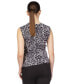 ფოტო #1 პროდუქტის Women's Animal-Print Sleeveless Ring Twist Top