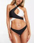 Topshop high leg bikini brief in black