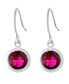 ფოტო #3 პროდუქტის Fine Crystal 6mm Bezel Drop Earrings in Sterling Silver