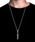 ფოტო #5 პროდუქტის Men's Cubic Zirconia Sword 24" Pendant Necklace in Stainless Steel