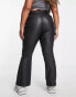 Simply Be coated flared jean in black