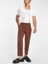 ASOS DESIGN oversized tapered smart trouser in chocolate brown