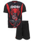 Фото #1 товара Little Boys Avengers Captain America Iron Man Venom Hulk Cosplay Athletic T-Shirt and Shorts Outfit Set to