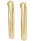 ფოტო #4 პროდუქტის Polished Tube Hoop Earrings in 14k Gold (25mm)