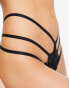 Wolf & Whistle Exclusive eyelash strappy thong in black