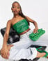 Rebellious Fashion pu corset co ord in green