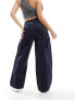 River Island wide leg cargo trouser in navy