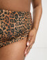 Фото #3 товара ASOS DESIGN Curve mix and match rib high waist bikini bottom in leopard print