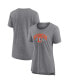 ფოტო #4 პროდუქტის Women's Heather Gray Denver Broncos Drop Back Modern Tri-Blend T-shirt
