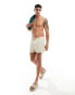 ASOS DESIGN swim shorts in short length in stone