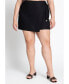 Фото #2 товара Plus Size Linen Skort With Beads - 14, Black Onyx