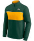 Men's Green, Gold-Tone Green Bay Packers Block Party Quarter-Zip Jacket