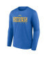 Фото #2 товара Men's Powder Blue Los Angeles Chargers Big and Tall Wordmark Long Sleeve T-shirt
