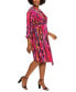 Plus Size Printed Twist-Front Midi Dress