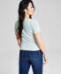 ფოტო #2 პროდუქტის Women's Ribbed Seamless Square-Neck Tee, Created for Macy's