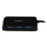 Фото #3 товара StarTech.com Portable 4 Port SuperSpeed Mini USB 3.0 Hub - Black - USB 3.2 Gen 1 (3.1 Gen 1) Type-A - USB 3.2 Gen 1 (3.1 Gen 1) Type-A - 5000 Mbit/s - Black - Plastic - Power