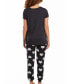 ფოტო #2 პროდუქტის Women's Kind Heart Modal T-shirt and Jogging Pant Pajama in Comfy Cozy Style, 2 Piece