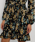 Women's Floral Belted Stretch Jersey Dress